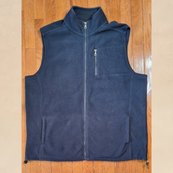 Croft and Barrow Navy Blue Fleece Mens XL Full Zip Outdoor Casual Travel Utility - Picture 1 of 7